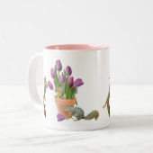 2 Couleurs Écureuils avec la tasse de tulipes (Devant gauche)