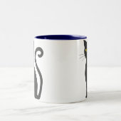 2 Couleurs Éffrayante tasse de café de chat noir (Centre)