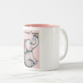 2 Couleurs Éléphant de bébé avec la tasse d'amitié d'abeille (Devant droit)