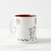 2 Couleurs Éléphant de bébé avec la tasse de ballon (Devant gauche)