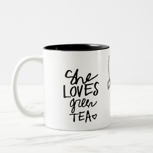 2 Couleurs elle aime la tasse de thé vert (Gauche)