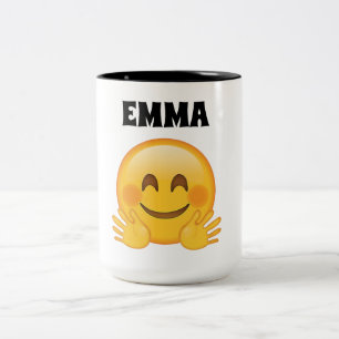 2 Couleurs Emma a personnalisé la tasse de café d'emoji