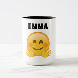 2 Couleurs Emma a personnalisé la tasse de café d'emoji