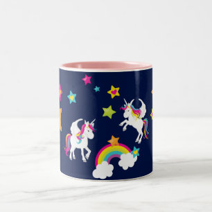 2 Couleurs Étoiles d'arc-en-ciel de licorne. Tasse de conte