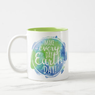 2 Couleurs Faites la tasse quotidienne de jour de la terre