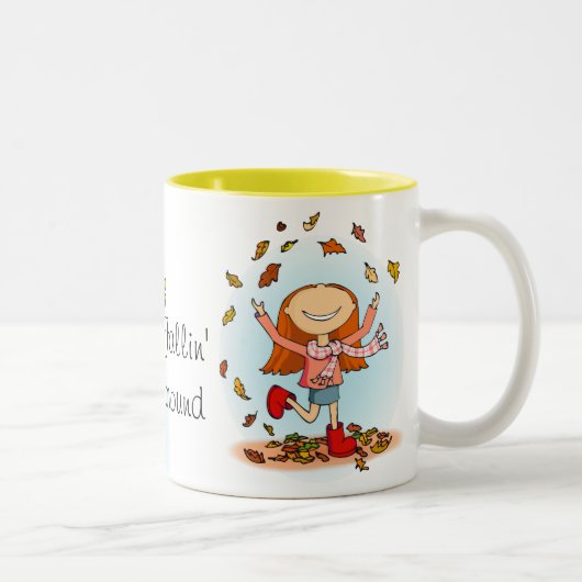 2 Couleurs "Fallin autour !" Tasse d'automne/chute (Droit)