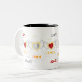 2 Couleurs Famille des anges affectueux - tasse - Cus… - (Devant gauche)