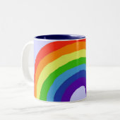2 Couleurs FB tasse heureuse d'arc-en-ciel (Devant gauche)