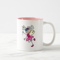 Fée rose d'ange avec la tasse de baguette magique