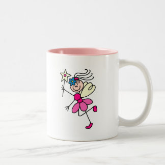 2 Couleurs Fée rose d'ange avec la tasse de baguette magique