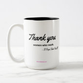 2 Couleurs Femmes de Merci qui travaillent la tasse (Gauche)