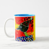 2 Couleurs FÊTE TRAVERSE sur une tasse de café. (Gauche)