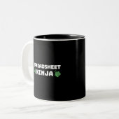 2 Couleurs Feuille de calcul ninja tasse à café à deux tons (Devant gauche)