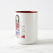 2 Couleurs Fille de tricot et tasse de moutons (Centre)