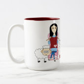 2 Couleurs Fille de tricot et tasse de moutons (Gauche)