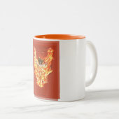 2 Couleurs Fille sur la tasse de café du feu (Devant droit)