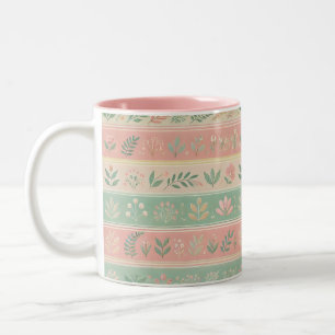 2 Couleurs Fleurs dans la tasse de café en forme de stripes