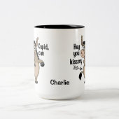 2 Couleurs Funny Anti-Valentine Donkey nom personnalisé tasse (Centre)