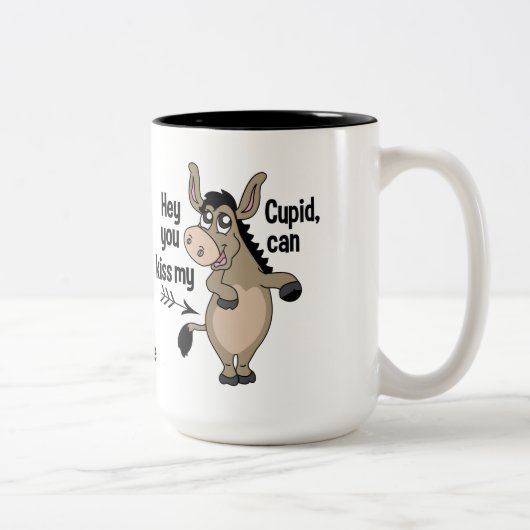 2 Couleurs Funny Anti-Valentine Donkey nom personnalisé tasse (Droit)
