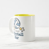2 Couleurs Future tasse d'étoile de volleyball (Devant gauche)