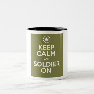 2 Couleurs Gardez le calme et le soldat sur la tasse