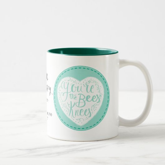 2 Couleurs genoux d'abeilles, valentine, anniversaire, tasse (Droit)