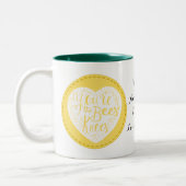2 Couleurs genoux d'abeilles, valentine, anniversaire, tasse (Gauche)