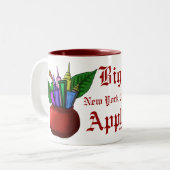 2 Couleurs Grande conception de tasse de pomme de NYC (Devant gauche)