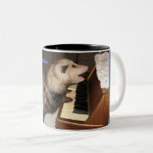 2 Couleurs Grande tasse avec l'opossum de chant (Devant droit)