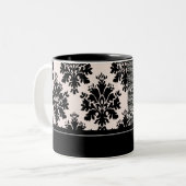 2 Couleurs Grande tasse personnalisée de photo de damassé (Devant gauche)