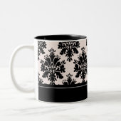 2 Couleurs Grande tasse personnalisée de photo de damassé (Gauche)