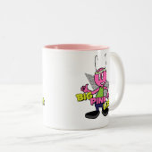 2 Couleurs Grande tasse rose de perdant (Devant droit)