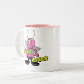 2 Couleurs Grande tasse rose de perdant (Devant gauche)