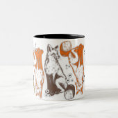 2 Couleurs Graphismes de thème de tasse à café Fox et amis (Centre)