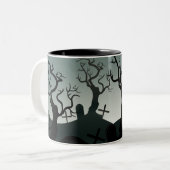 2 Couleurs Graveyard Halloween tch tasse personnalisée (Devant gauche)