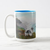 2 Couleurs Grosse tasse avec Keeshond (Gauche)