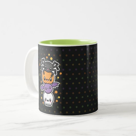 2 Couleurs Halloween Traite la tasse (Devant gauche)