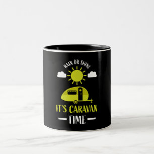 2 Couleurs happy caravan camping trip tasse de café