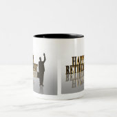 2 Couleurs Happy Retraite tasse à café (Centre)