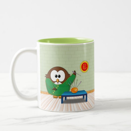 2 Couleurs Hibou chinois de docteur - tasse (Gauche)