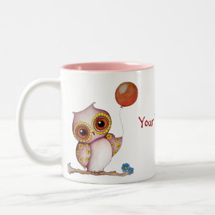 2 Couleurs Hibou de bébé avec la tasse personnalisable de