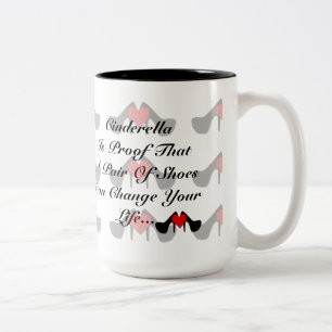 2 Couleurs I tasse de citation de chaussure de motif de