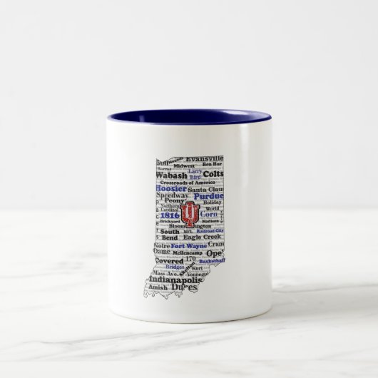 2 Couleurs IN Word Cloud (V1 Blue) tasse à café (Centre)