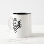 2 Couleurs Insigne à deux tons de paquet de style de tasse (Devant gauche)
