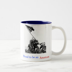 2 Couleurs Iwo Jima fier d'être une tasse de café américai