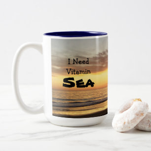 2 Couleurs J'ai besoin de la tasse de mer de vitamine