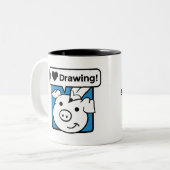 2 Couleurs J'aime dessiner la tasse de café (Devant gauche)