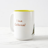 2 Couleurs J'aime la Californie - tasse (Devant gauche)