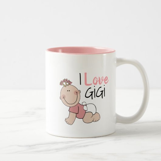 2 Couleurs J'aime la tasse de café de GiGi (Droit)