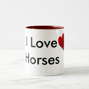 2 Couleurs J'aime la tasse de chevaux